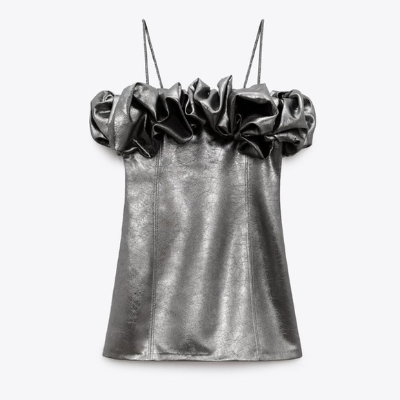 NWT ZARA VOLUMINOUS SHORT DRESS Sz M - Picture 3 of 3